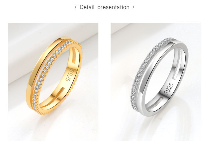 Holiday, Date Occasion 18K Gold Plated 925 Sterling Silver Geometric Rings 925 Sterling Silver Rings