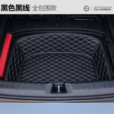 2026 Qiyuan Q05 trunk compartment lower storage mat, lower pit mat, decorative modification, waterproof (Trunk Mat) - black-with-black-lines-diamond-pattern-lower-layer-cushioning-pad-changan-qiyuan-q05