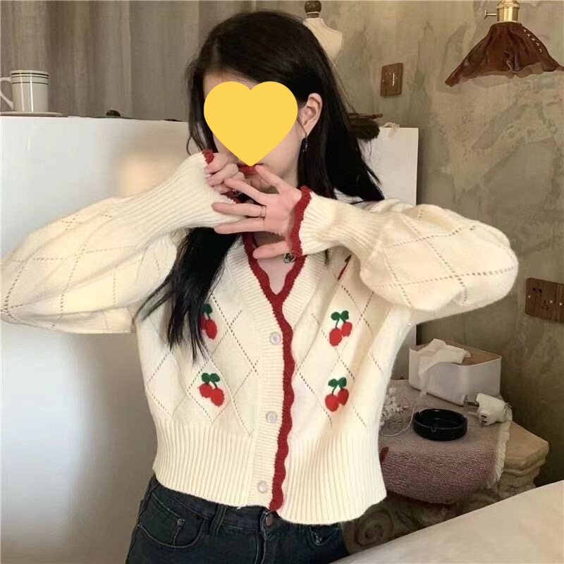 镂空毛衣外套女薄款针织开衫2025新款春秋季温柔风短款长袖上衣服|undefined