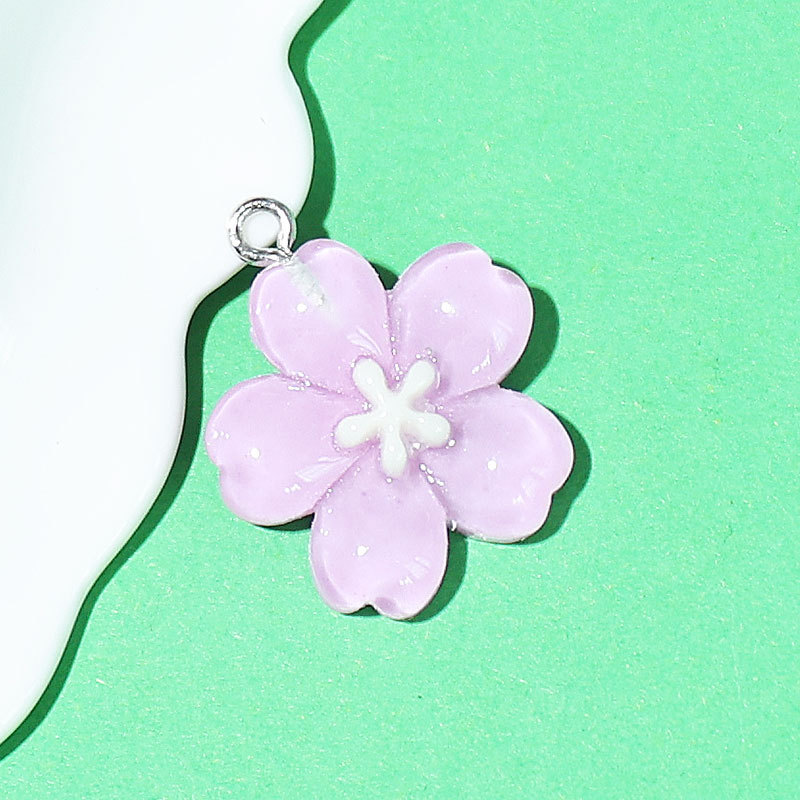 小清新冰透彩色樱花树脂配件   DIY材料水杯冰箱贴手机壳鞋花配件|undefined