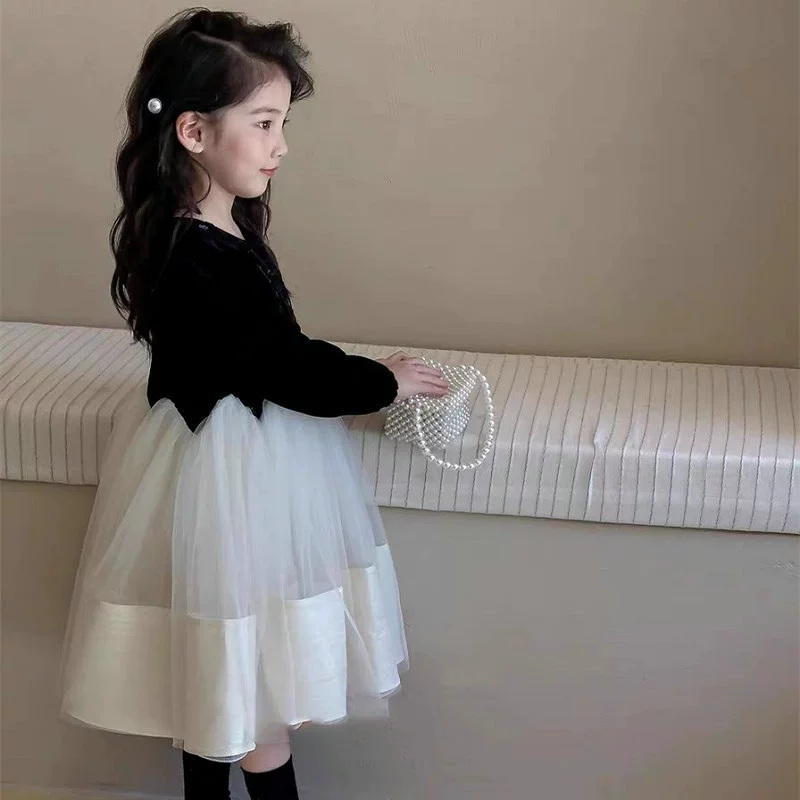 Миленькая юбка, платье, осенний маленький костюмер, тюль, для 3–8 лет