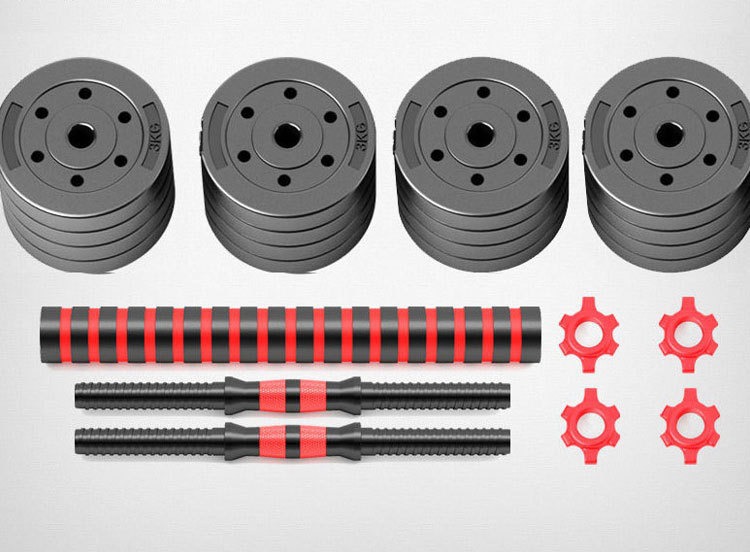 Adjustable Cement Dumbbell Fitness Training Equipment Set Dorm Dumbbell Combination Variable Barbell Rubber Coated Dumbbell for Men