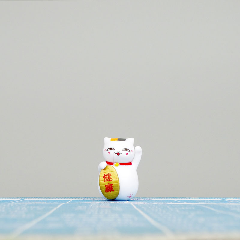 6種類の夏目の友人の帳簿の猫の手作りの置物の猫の先生のぬいぐるみのデスクトップのおもちゃの模型|undefined