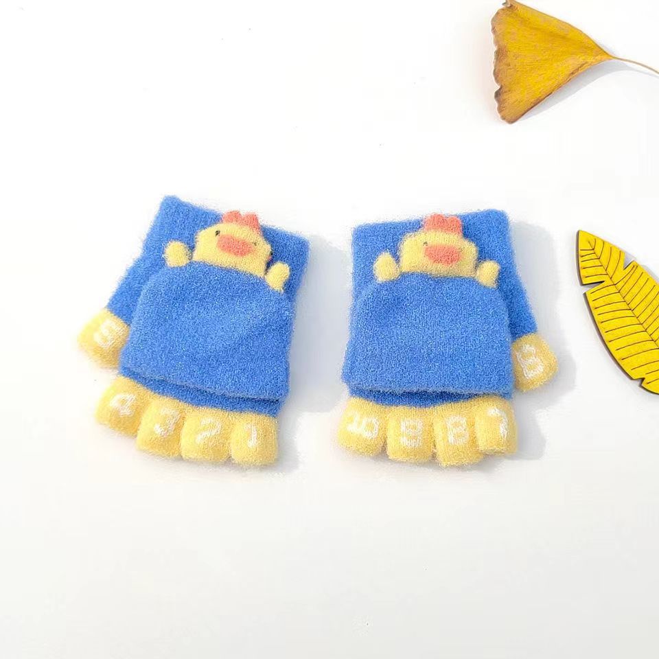 디지털 작은 노란 오리 하늘색