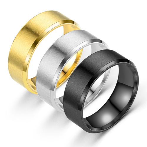 Daihao stainless steel matte ring simple glossy stainless steel men Yiwu small jewelry wholesale
