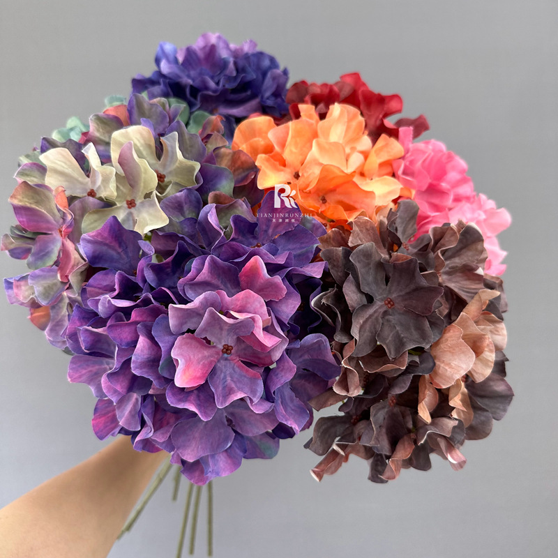 3D繡球仿真花藍紫色3D打印繡球紫色婚慶美陳婚禮插花擺件高品質花