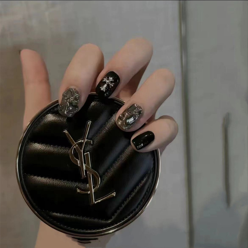 404-gray humor wear nail fake nail piece stickers finished nail piece crochine Diamond handmade phototherapy nail beauty stickers 404-gray humor wear nail fake nail piece stickers finished nail piece crochine Diamond handmade phototherapy nail beauty stickers