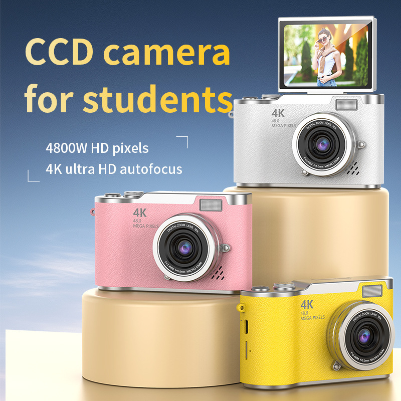 ビデオを撮影できるカスタマイズされた学生用 CCD カメラ、ポータブルミラーレス Vlog 学生パーティー子供用デジタルカメラをサポート|undefined