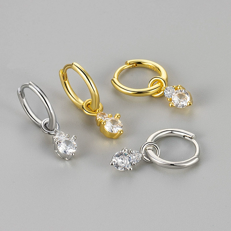 Earrings, nail sequins, zirconium, sophisticated small universal pendant, new collection, light luxury style