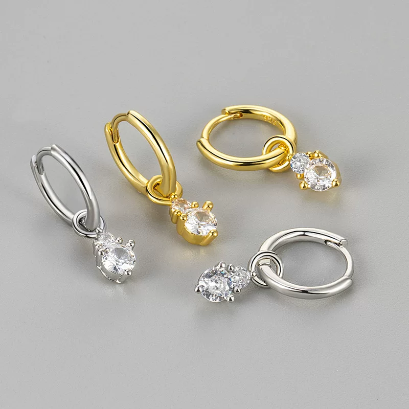 Earrings, nail sequins, zirconium, sophisticated small universal pendant, new collection, light luxury style