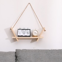 跨境免打孔实木墙上置物架壁挂墙面卧室一字隔板装饰客厅搁板壁架