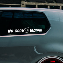 爆款反光车贴手势贴no good racing英文汽车贴纸三角窗后玻璃贴纸