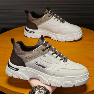 Autumn Men's Shoes New Breathable Martin Boots Men's Korean Style Trendy Thick-Soled Sports Shoes Casual Sneakers Work Shoes Trendy Shoes