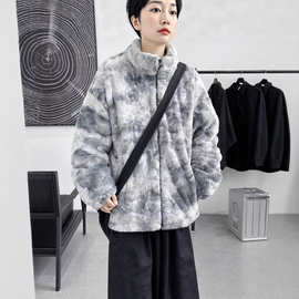 立领加绒外套男冬季潮流痞宽松大码帅气休闲棉衣男女同款
