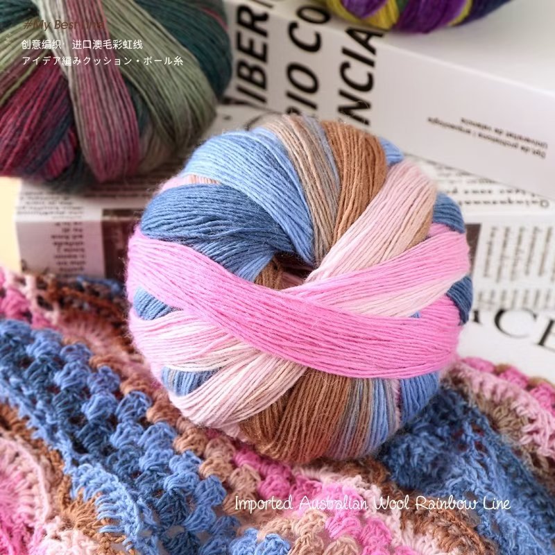 600米魔球跨境手工编织毯子粗毛线