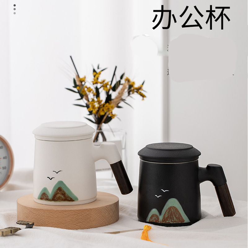Ceramic Tea Water Separation Cup Office Water Cup with Lid Personal Special Cup Filter Bubble Cup Mug Company logo Ceramic Tea Water Separation Cup Office Water Cup with Lid Personal Special Cup Filter Bubble Cup Mug Company logo