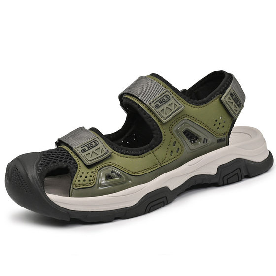 Sandals Men's 2025 Summer Breathable Outdoor Hollow-out Baotou Beach Shoes Men's Soft-soled Mesh Lightweight Outer Wear Sandals