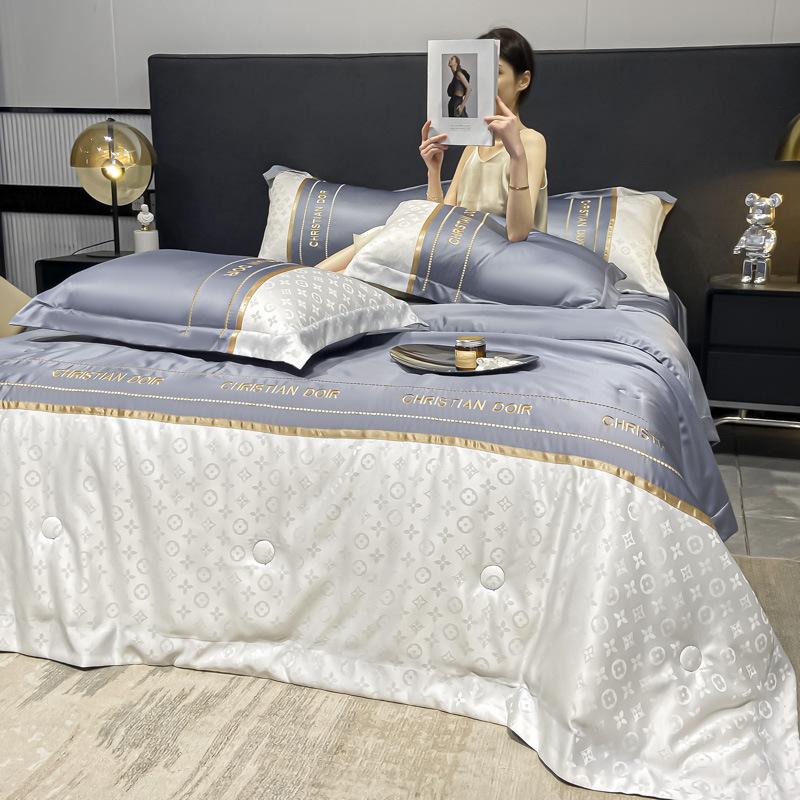 Summer Tencel Summer Cooling Big Brand A-Grade Washed Silk Summer Blanket Set of Four Lightweight Single and Double Air Conditioner Blanket