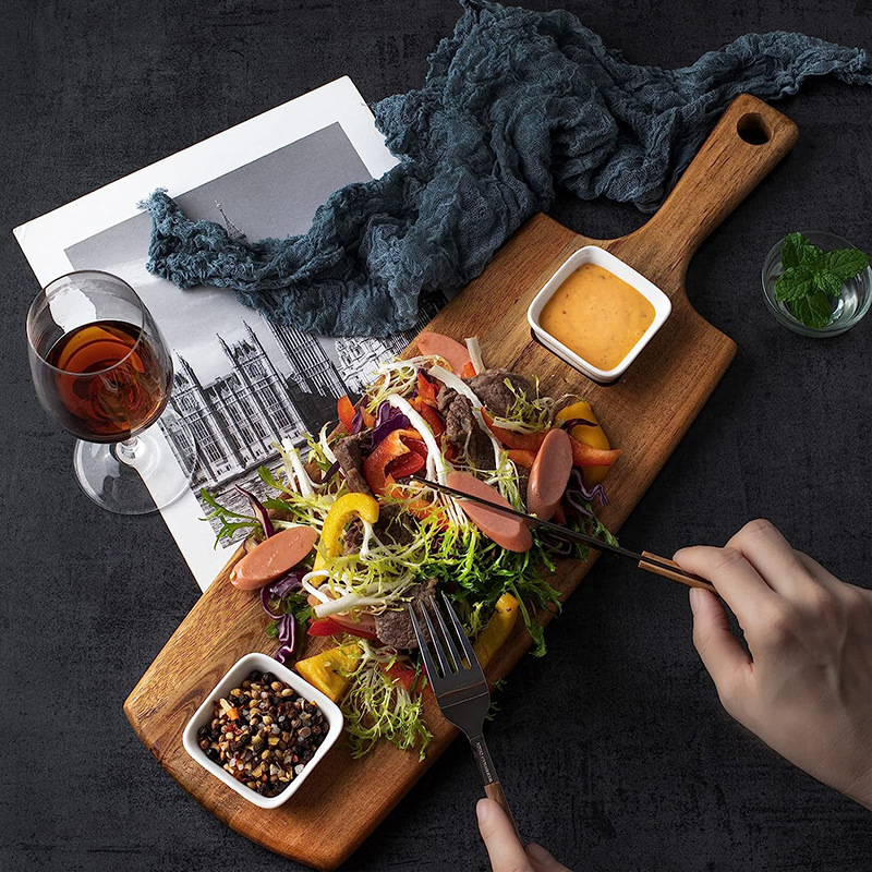 Tablero de cortar madera creativo colgando tablero de pan con mango QUESO Queso Junta Partido ensalada placa