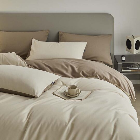 Class A 100 cotton padded sanding four-piece set autumn and winter cotton bed sheets quilt cover bed hat plain bedding