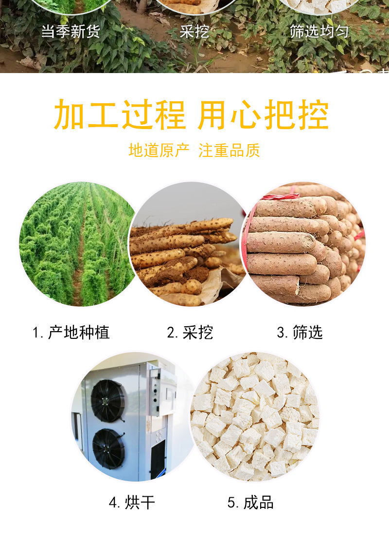 Huai Shan Yao Dices (Dioscorea opposita) — Dried Chinese Yam Cubes for Soup & Congee preparation