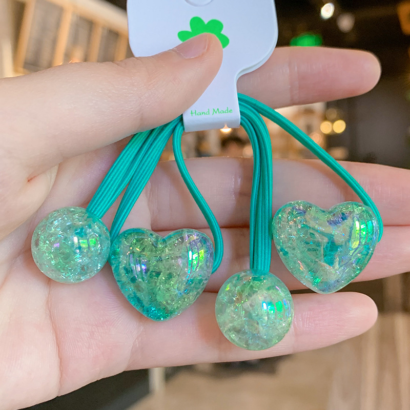 19g Weight Hair Tie Hair Accessories Type 2 pairs Quantity Casual, Daily Occasion Acrylic Material Heart Shape, Horse Pattern All Seasons Season Kid'S, Women's Gender Sweet Style Sweet Kid'S Women's Heart Shape Horse Acrylic Hair Tie 16