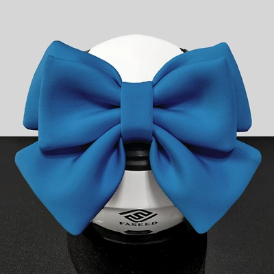 Helmet, Electric Vehicle, Female, Motosiklet dəbilqələri - one-size-fits-all-lake-blue-double-layer-luxury-bow-velcro