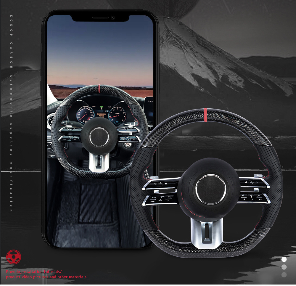 Suitable for Mercedes-Benz A/B/C/G/E-Class Clagla Modified and Upgraded Oled Knob Amg Full Leather Dragonfly Steering Wheel