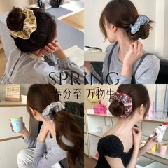 女性のためのレトロな牧歌的なスタイルの花柄ヘアゴム 2025 新しいハイエンドヘアロープローポニーテールヘアロープ