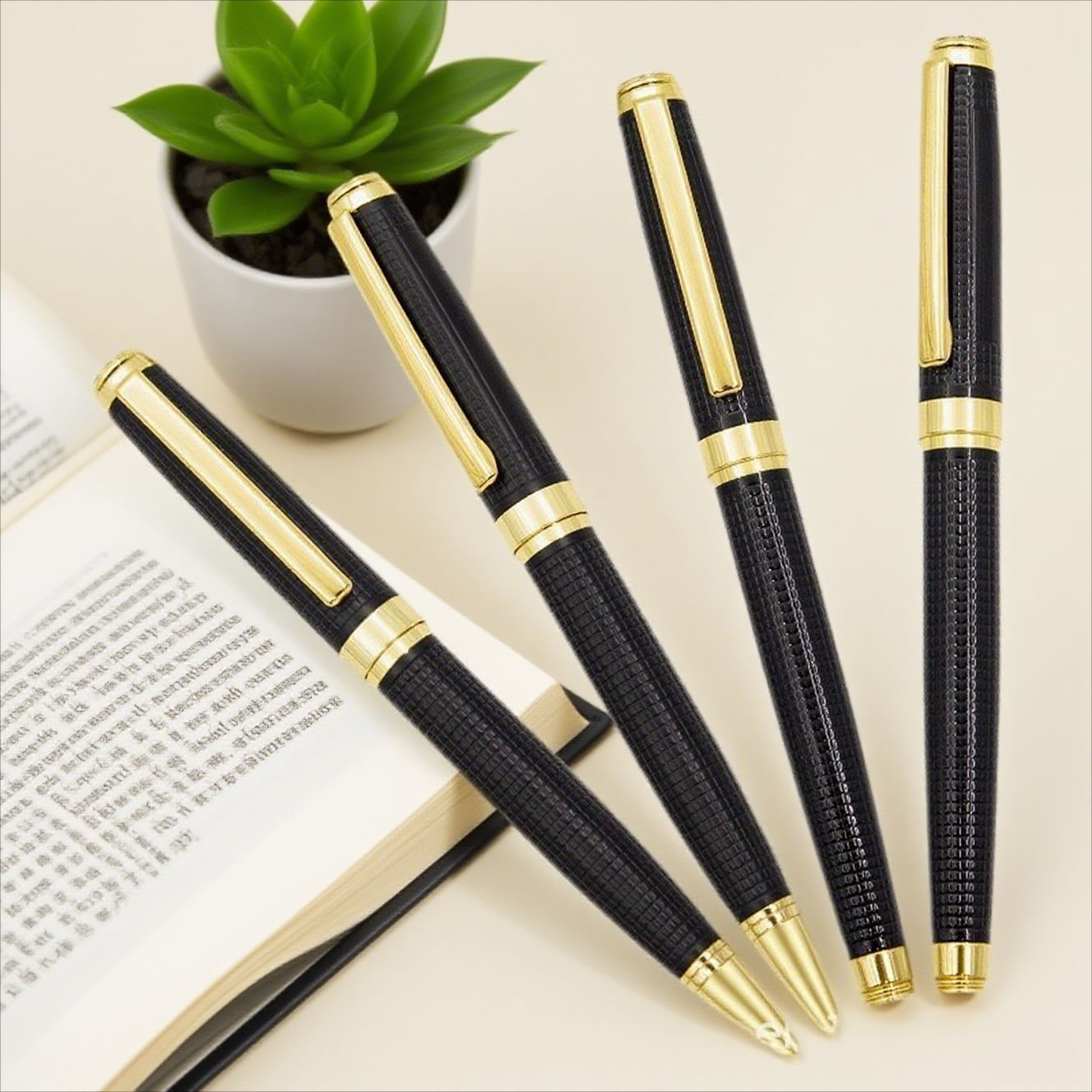 Cross-border best-selling all-metal ballpoint pen with engraved barrel, rotating signature pen, corporate event logo gel pen
