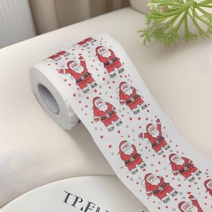 Merry Christmas Old Man 2025 Cross-Border New Printed Roll Paper 2 Layers 150 Sheets Christmas Party Printed Toilet Paper