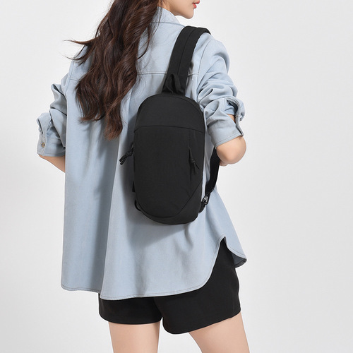 Unisex Lightweight Outdoor Crossbody Bag Shoulder Bag Fashion Simple Anti-Magnetic Trendy Solid Color Versatile Chest Bag