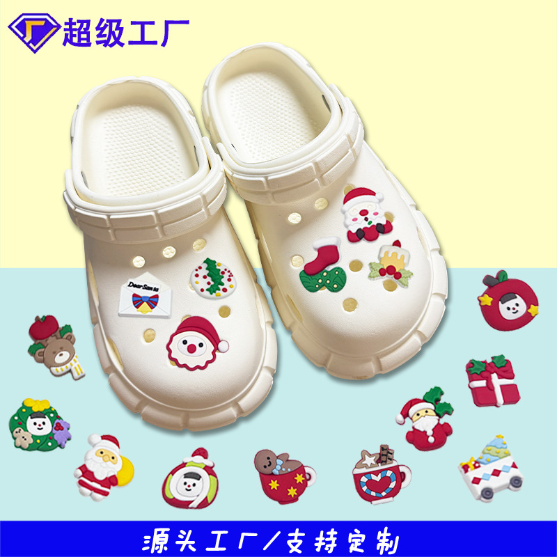 メーカー卸売Q版クリスマス洞洞シューズアクセサリー、厚みのあるエポキシ樹脂製シューズフラワー、DIY装飾アクセサリーシューズバックル|undefined