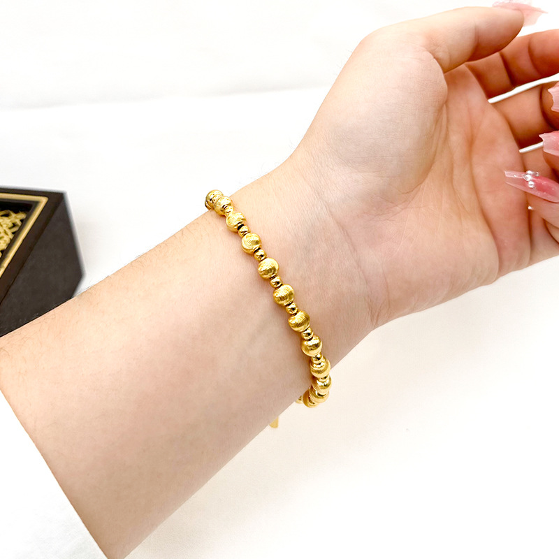 Nueva pulsera de cuentas China Vietnam arena oro antiguo patrimonio Ley Yiwu joyería suministro directo de fábrica sala de transmisión en vivo popular Retro