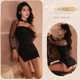 Eyebrow Nail Sexy Underwear Side Slit Cheongsam Uniform Sexy Hollow Lace-Up Revealing Retro Sexy Nightgown