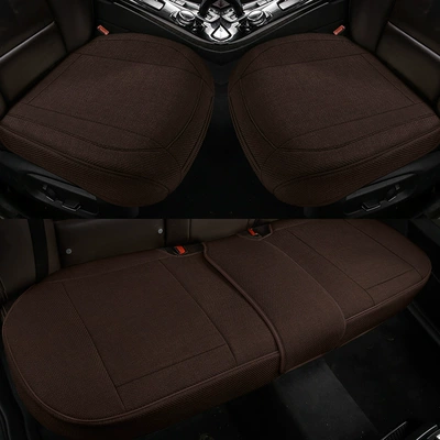 Breathable and Suitable for All – Seat cushion, seat cover - brown-color-full-hemp-one-square-mat-in-the-front-row