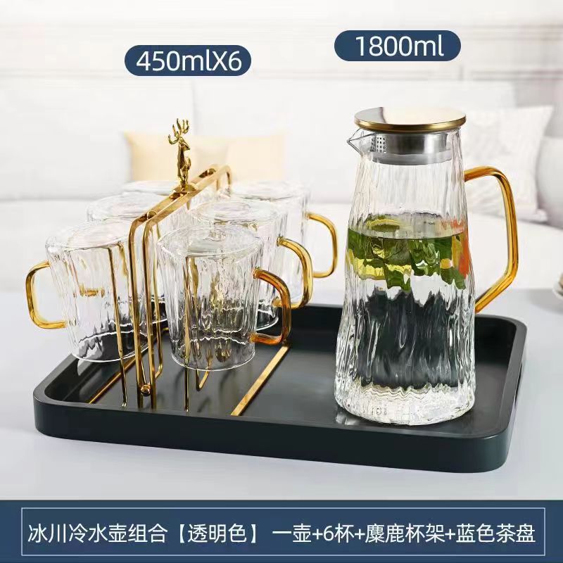 Nuevo traje de alta borosilicato glaciar botella de agua fría traje grueso vidrio gran capacidad olla creativa resistente al calor botella de agua fría