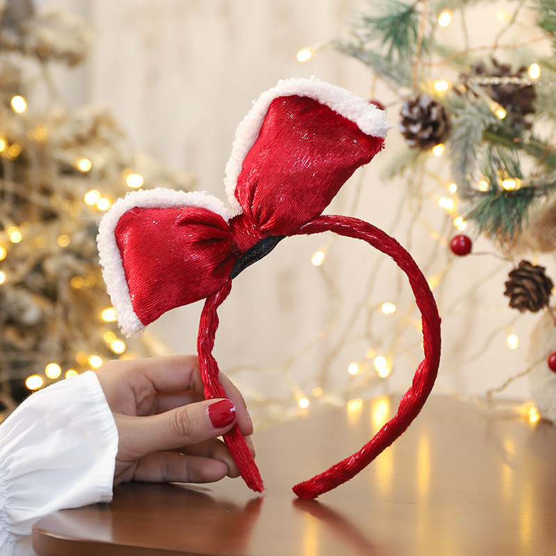 クリスマスの赤いスパンコール鹿の角のカチューシャ|undefined