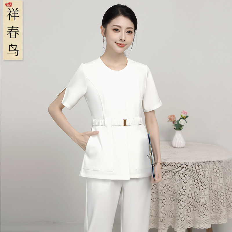 Xiangchun Niao High-End Medical Beauty Nurse Uniform Two-Piece Set for Women, Spring and Summer, for Beauty Salons, Dental Clinics, Pharmacies, and Hospitals