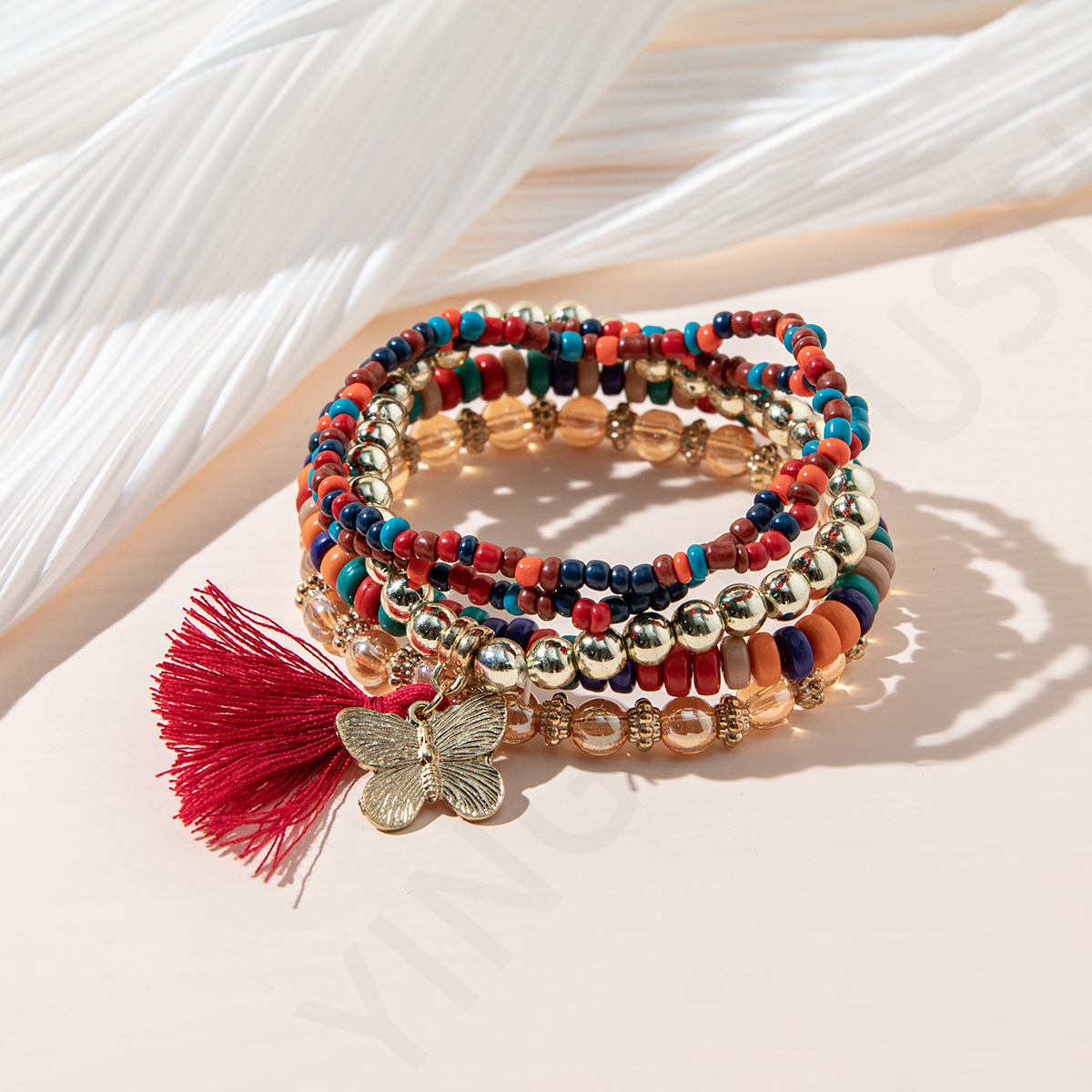 Fashion Butterfly Artificial Crystal Alloy Tassel Womenu0027S Bracelets 1 Piece