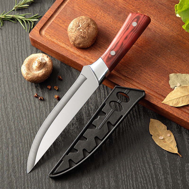 Cuchillo de corte especial para matar cerdos cuchillo de corte de hueso cuchillo de corte de carne cuchillo de carnicero afilado imitación patrón de palo de rosa sacrificio ganado cuchillo de punta de oveja