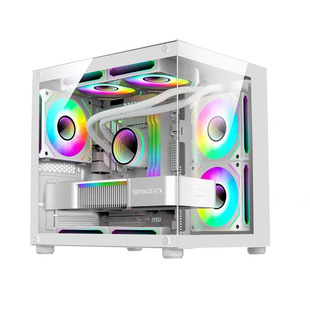 Cross-Border Case 240 Water-Cooled Gaming Pc Case with Ocean View Room, Ocean View Room 270 Panoramic Tempered Glass Computer Case