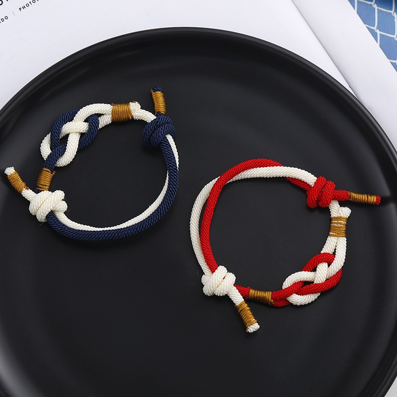 Daily Occasion Simple Style Geometric Wrapped Yarn Gold Wire Woven Chain String Bracelets Wholesale