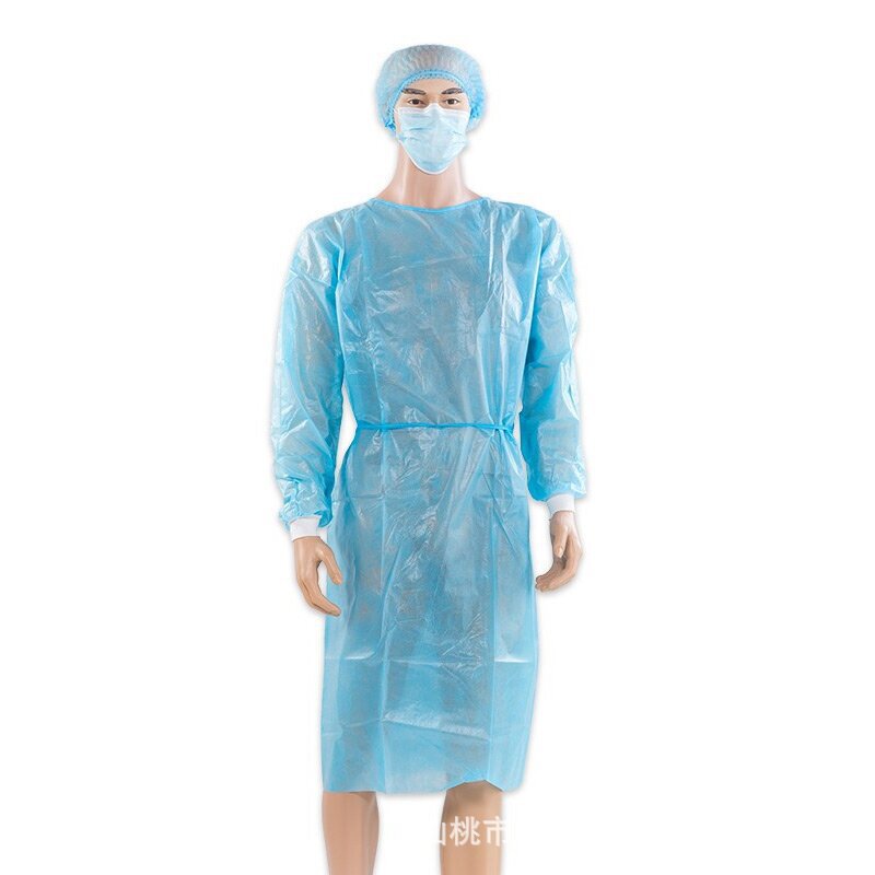 现货一次性无纺布覆膜PP+PE防水防尘透气工作服防护衣