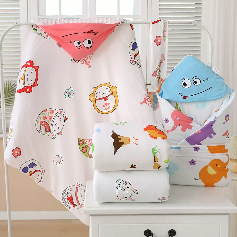 婴儿包被新生儿包巾产房襁褓包单初生宝宝豆豆绒抱被秋冬加厚