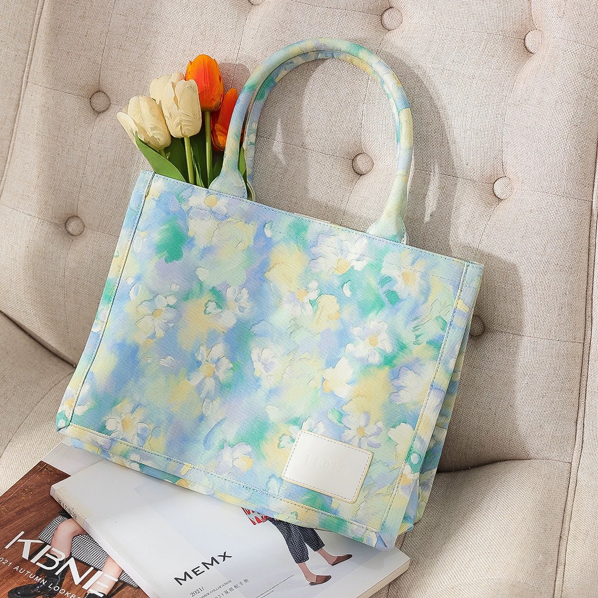 小清新布艺帆布大容量手提包手提袋上班礼品袋外出新款购物袋批发