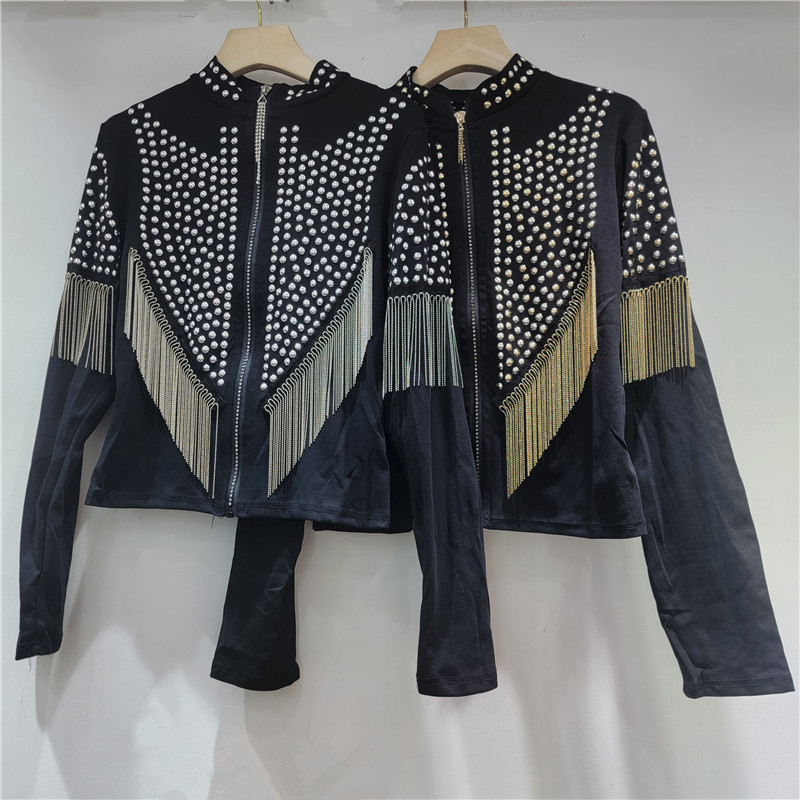 Marca de moda europea y americana in hip hop universal estampado chaqueta cardigan chaqueta de cuello de estilo exterior delgado corta chaqueta