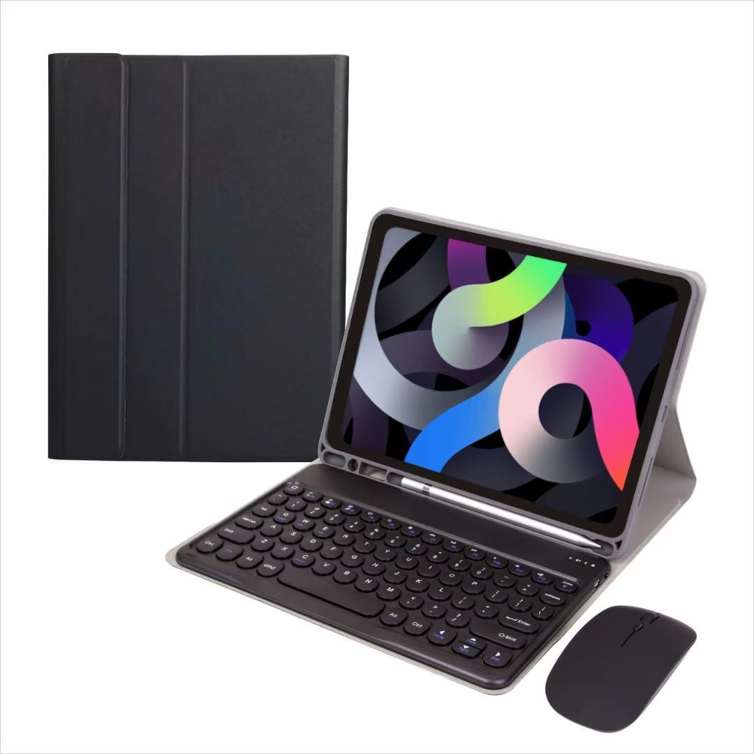 Funda protectora para teclado Bluetooth de 11 generaciones para iPad Funda de cuero para teclado táctil con tapa redonda pro11 magnética de 10,2 pulgadas