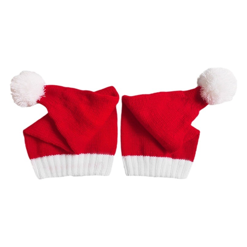 Cross-border Europe and the United States Christmas warm hat autumn and winter fur ball parent-child knitted hat baby mother cute Halloween wool hat