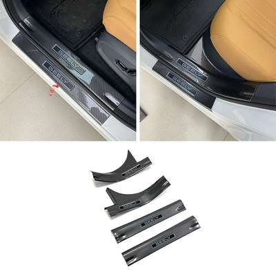 Suitable for Geely Ex5 Em-I Threshold Strip Modification, Welcome Pedal, Trunk Guard, Tailgate Sticker, Starship 7 (Dekorativ pedal başlıqları) - 4-pieces-of-inner-threshold-abs-carbon-fiber-texture-for-geely-ex5-em-i